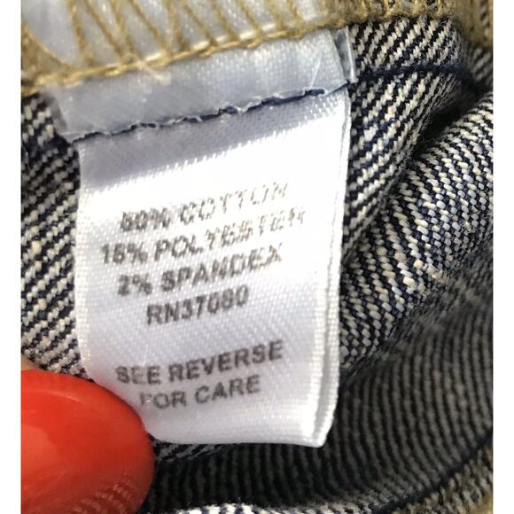 Catos Cropped Jean Jacket Womens Small Denim Blue Rhinestone Beads Button Down - Picture 7 of 9